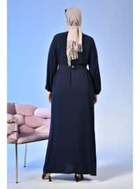 Women's Hijab Balloon Sleeve Oversized Abaya Comfortable Fit Effil Efil Efil Navy Blue