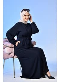 Women's Hijab Balloon Sleeve Oversized Abaya Comfortable Fit Effil Efil Efil Navy Blue