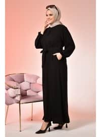 Women's Hijab Balloon Sleeve Oversized Abaya Comfortable Fit Effil Effil Black