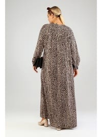 Tan - Leopard - 500gr - Plus Size Dress
