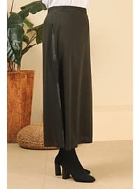 Khaki - Unlined - Plus Size Skirt