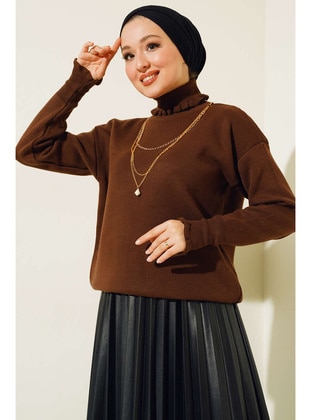 Brown - Knit Sweaters - Benguen