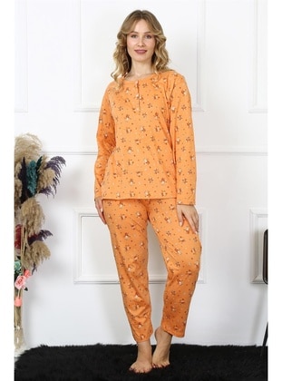 Orange - Plus Size Pyjamas - Akbeniz