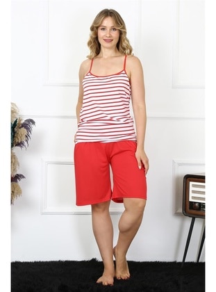 Red - Plus Size Pyjamas - Akbeniz