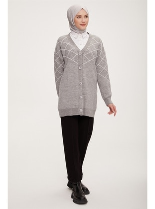 Grey - Knit Sweater - Armine