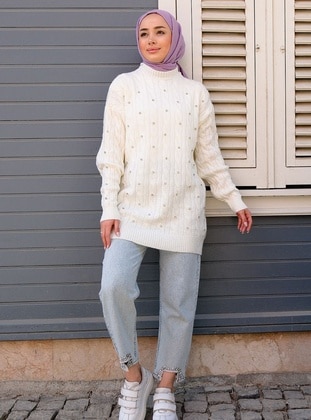 White - Knit Tunics - Locco Moda