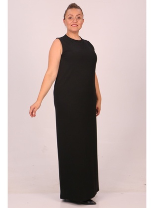 Black - 1000gr - Plus Size Dress - Eslina
