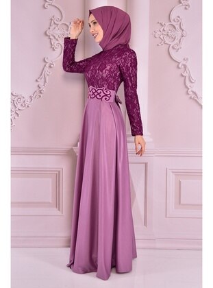 Lilac - Modest Evening Dress - Moda Merve
