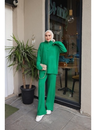 Green - Suit - Lurex Moda