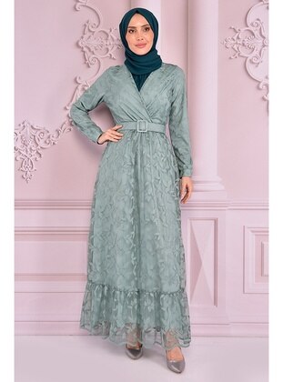 Mint - Modest Evening Dress - Moda Merve