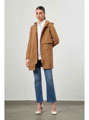 Beige - Coat - MIZALLE