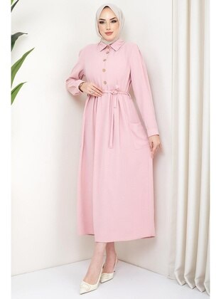 Pink - Modest Dress - Hafsa Mina