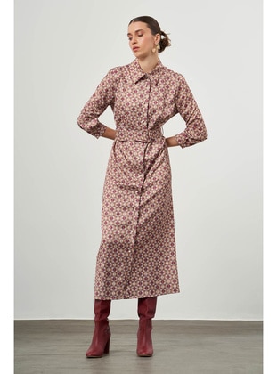 Patterned - Modest Dress - MIZALLE