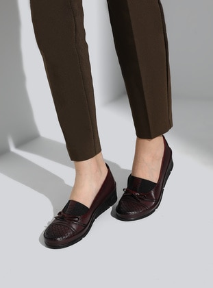 Burgundy - Casual Shoes - Esma Ayakkabı