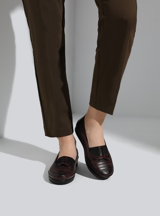 Burgundy - Casual Shoes - Esma Ayakkabı
