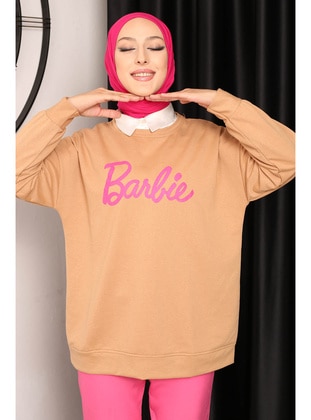 Bisküvi Barbie Baskılı İki İplik Sweatshirt