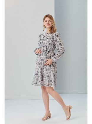 Gray - Maternity Dress - IŞŞIL