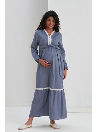 Navy Blue - Maternity Dress - IŞŞIL