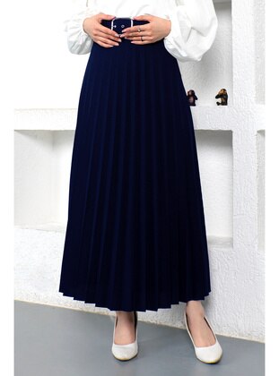 Navy Blue - Unlined - Skirt - Tesettür Dünyası