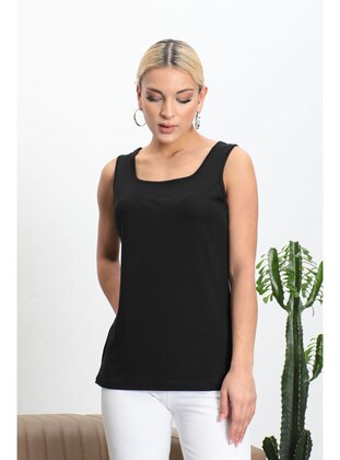 Black - Plus Size T-Shirts - İmaj Butik