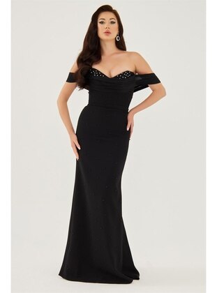 Black - Fully Lined - 1000gr - Evening Dresses - Carmen