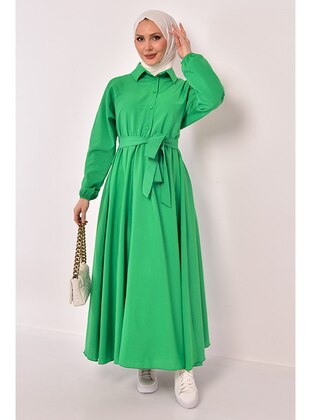 Pistachio Green - Modest Dress - Moda Merve