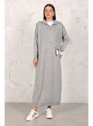Grey - Modest Dress - Melike Tatar