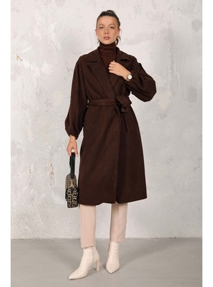 Brown - Coat - Melike Tatar