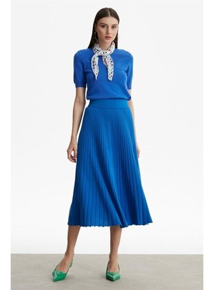 Saxe Blue - Skirt - TIĞ TRİKO