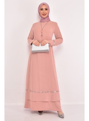 Powder Pink - Modest Dress - Moda Merve