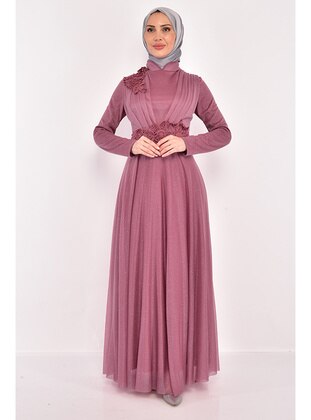 Pink - Modest Evening Dress - Moda Merve