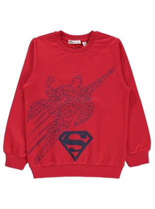 Red - Boys` Sweatshirt - Superman