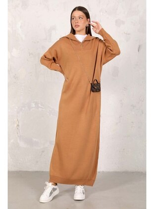 Milky Brown - Modest Dress - Melike Tatar