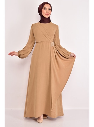 Camel - Modest Dress - Moda Merve