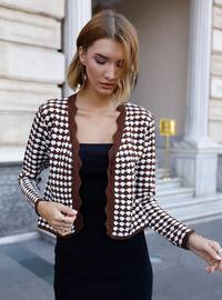 Brown - Unlined - Knit Cardigan
