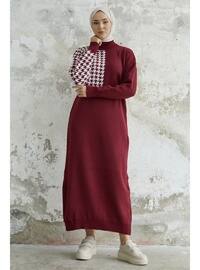 Burgundy - Knit Dresses