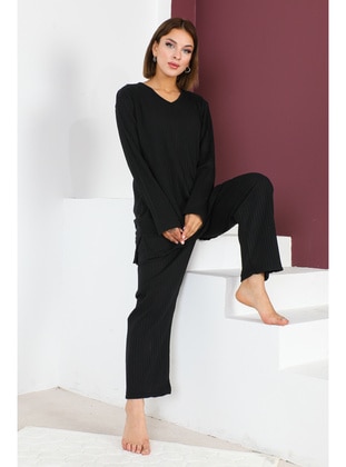 Black - Plus Size Pyjamas - Maymara