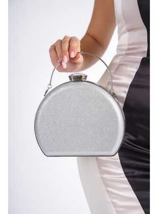 Silver color - Clutch Bags / Handbags - Moda Değirmeni