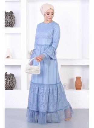Baby Blue - Modest Evening Dress - MISSVALLE