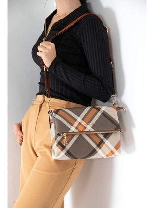 Khaki - Cross Bag - Silver Polo