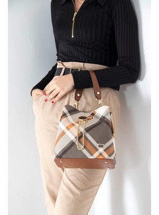 Khaki - Cross Bag - Silver Polo