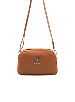 Tan - Cross Bag - Silver Polo