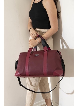 Burgundy - Sports And Travel Bag - Silver Polo