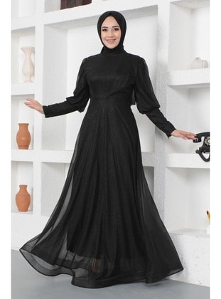 Black - Modest Evening Dress - MISSVALLE