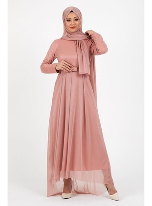 Powder Pink - Modest Evening Dress - MISSVALLE
