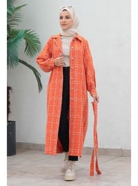 Button Down Coat Orange 19600