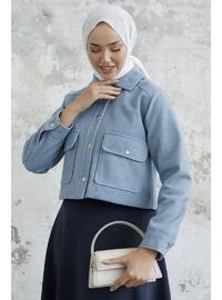 Baby Blue - Fully Lined - Cuban Collar - Jacket