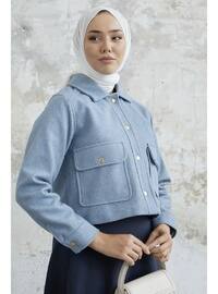 Baby Blue - Fully Lined - Cuban Collar - Jacket