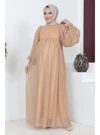 Gold color - Maternity Evening Dress