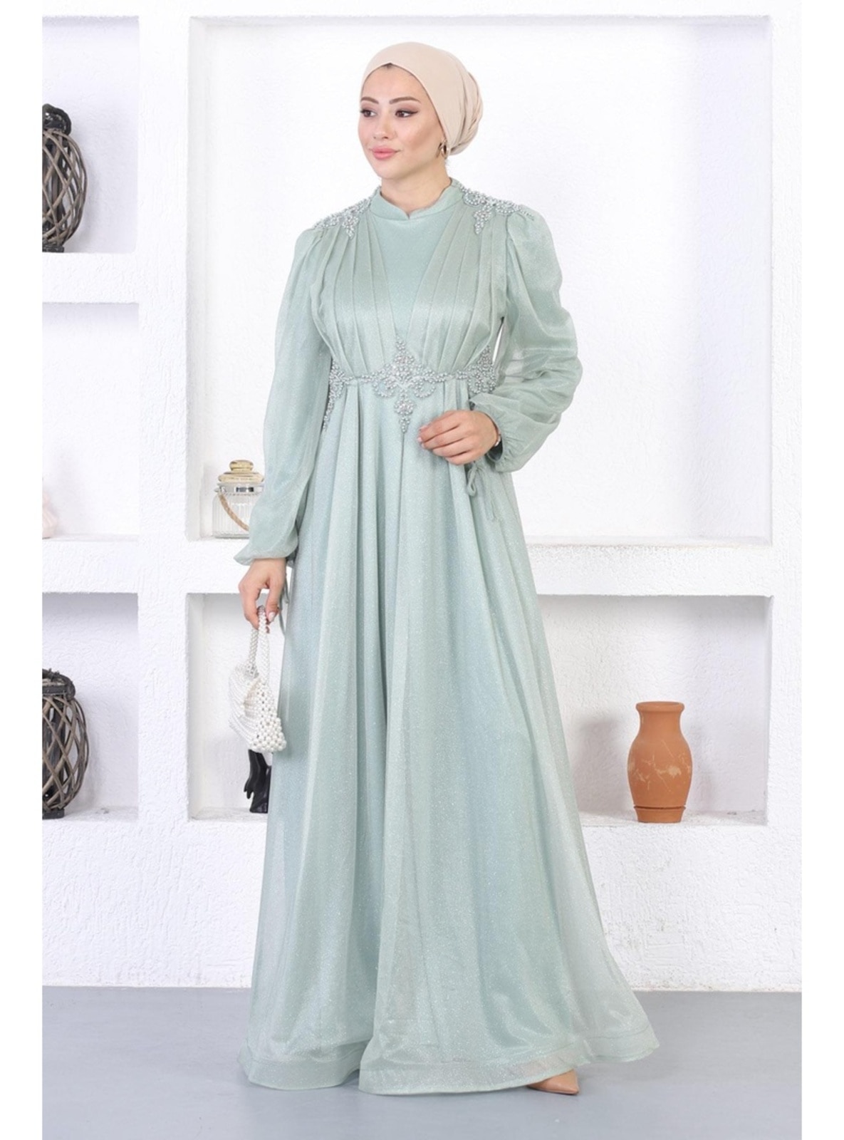 Mint Green - Modest Evening Dress